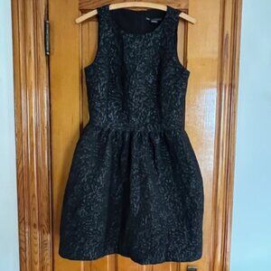 A/X Armani Exchange Black Holiday Dress Floral Sleeveless W/ Pockets Woman's 8